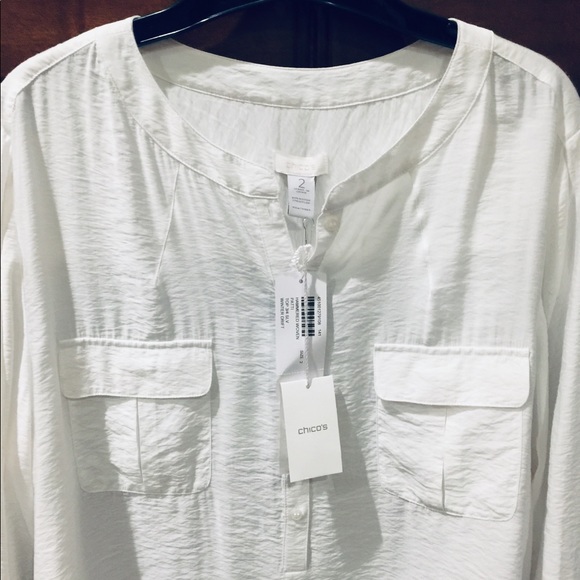 Chico’s Patti blouse 3/4 sleeve Size 2 - Picture 3 of 4